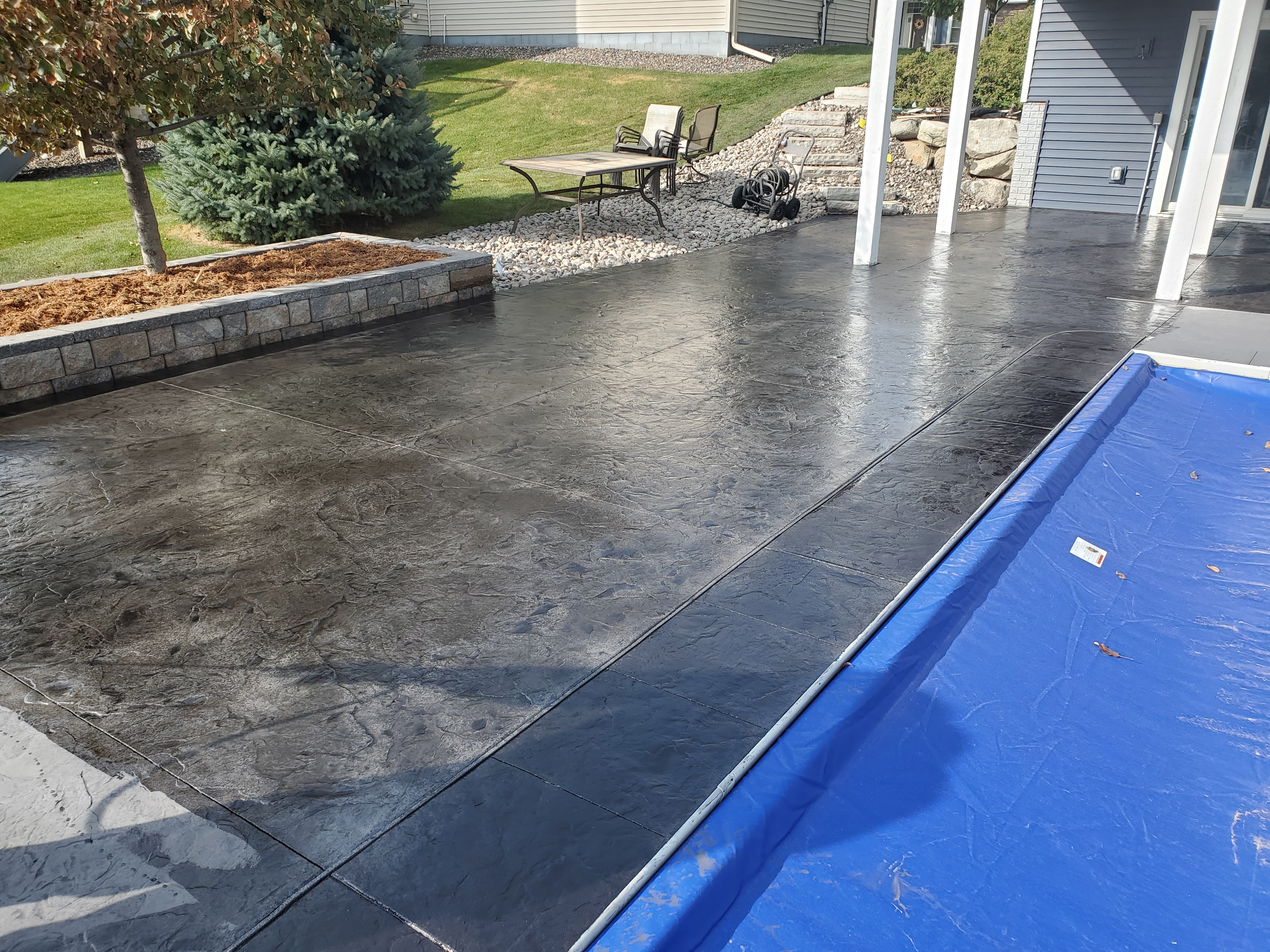 Pool Deck Concrete Stamped in Blaine MN