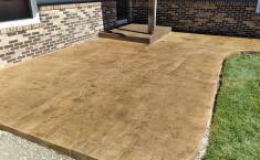 Ruckel Project Stamped Concrete Front yard patio in Andover, MN