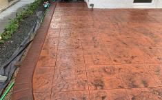 Stamped Concrete Patio with Brick Border